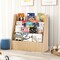 Costway 4-tier Kids Wooden Bookshelf Toddlers Book Rack with Deep Shelves Natural/White